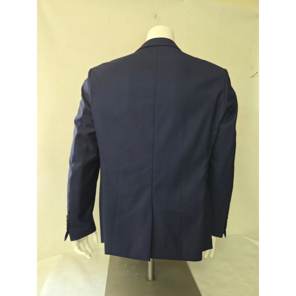Kudoro Sport Coat Mens L Navy Blue Two Button Notch Lapel Slim Fit Solid Blazer - Picture 2 of 8